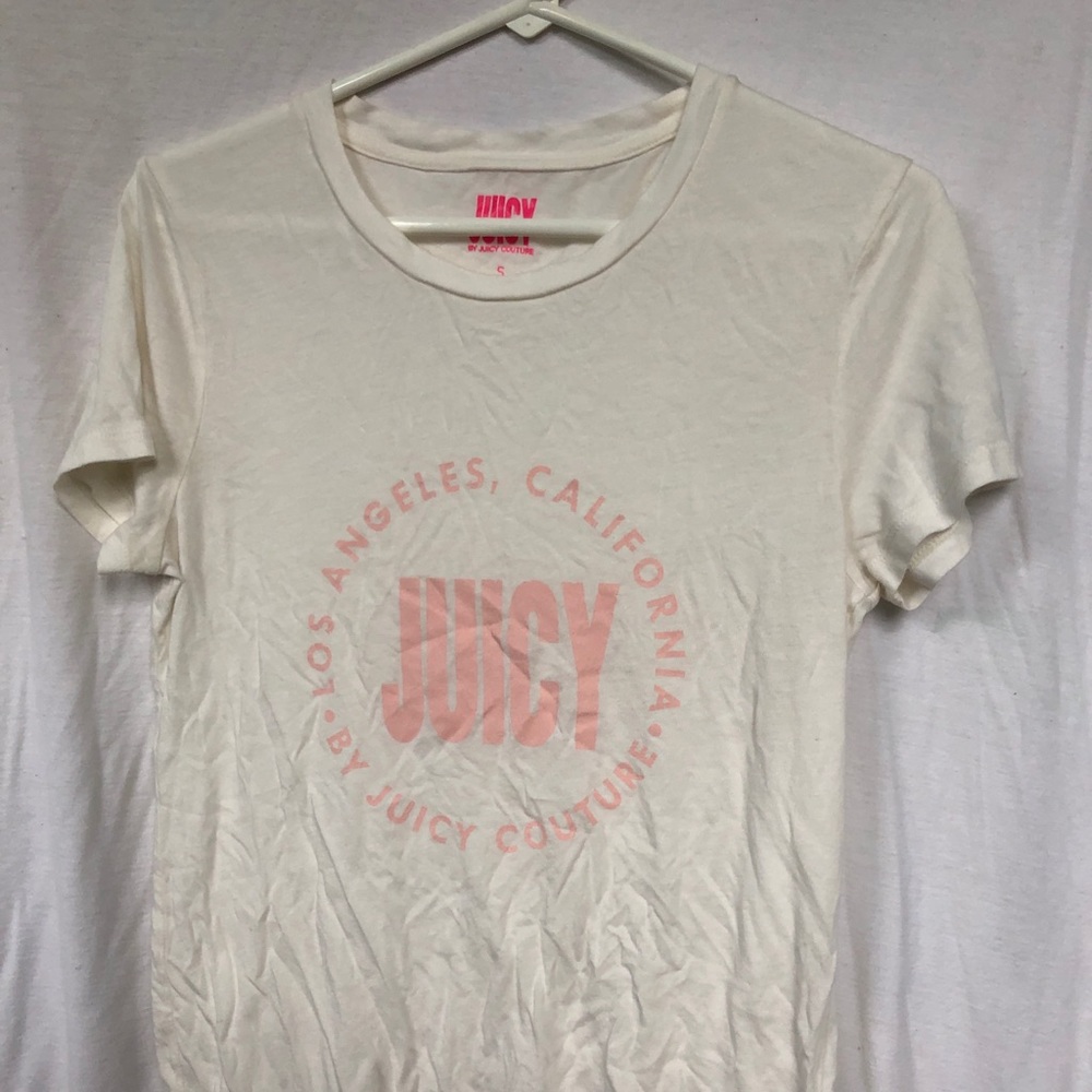 White and pink juicy couture t-shirt